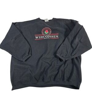Wisconsin Badgers 2000 Rose Bowl Crewneck Sweatshirt Men XL Black Cadre Athletic